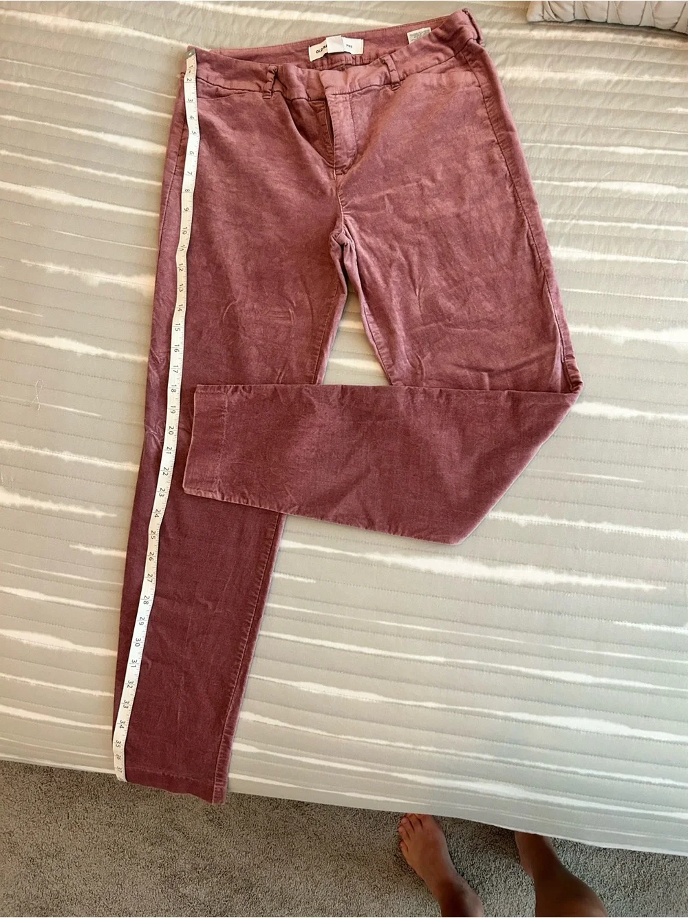 Old Navy Pixie Soft Velour Pants Pink Mauve Size 8
